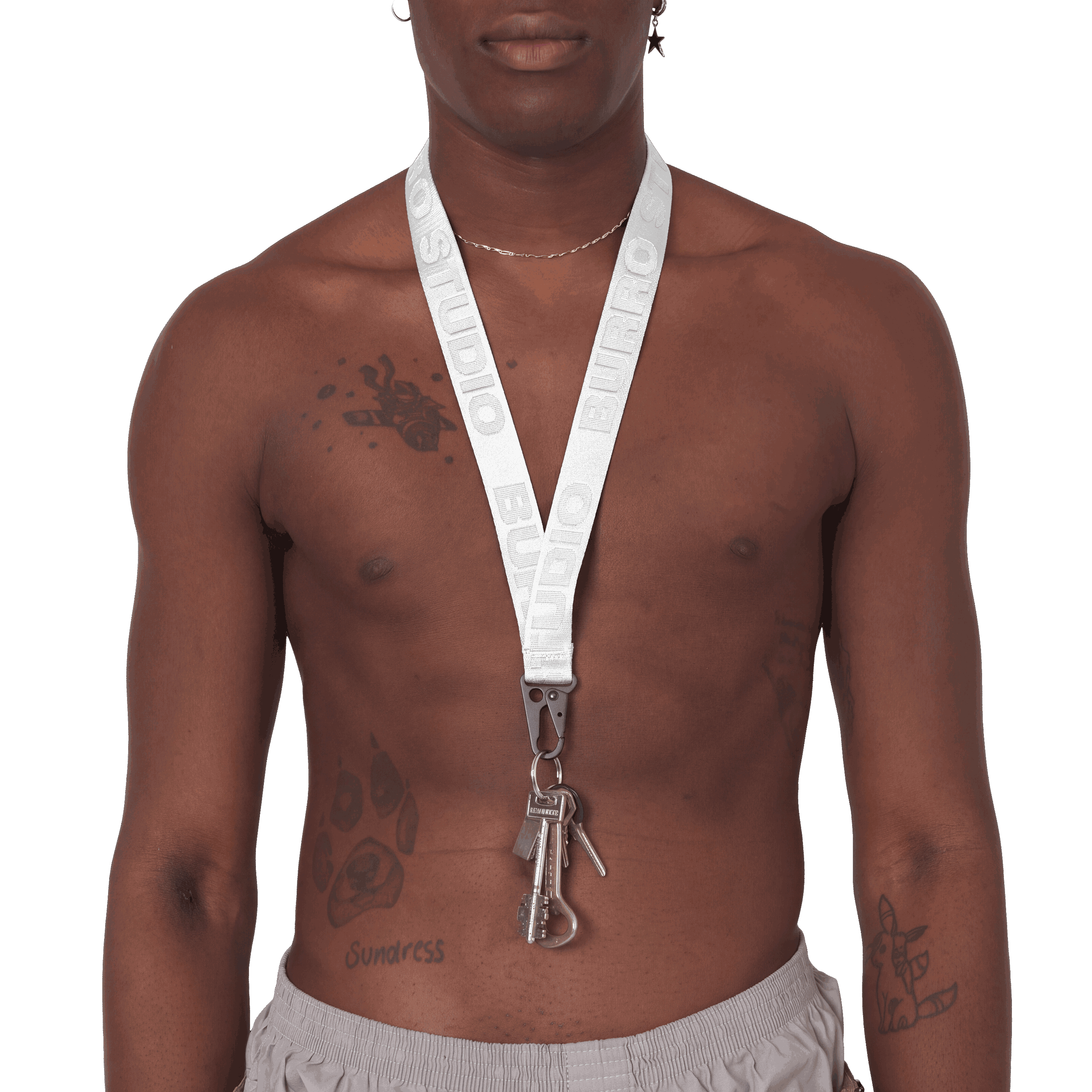 BS Lanyard White White